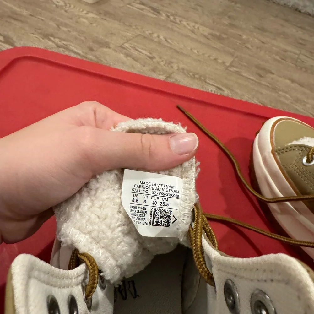 Converse High-Top Sneakers in Tan and White - Picture 4 of 4